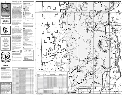 Motor Vehicle Use Map (MVUM) of Beaver Ranger District in Fishlake National Forest (NF) in Utah. Published by the U.S. National Forest Service (USFS).