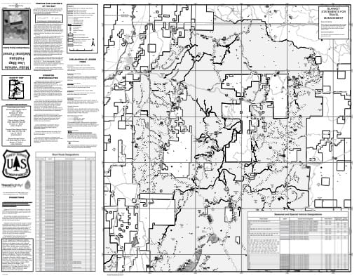Motor Vehicle Travel Map (MVUM) of the Salina Section of Richfield Ranger District in Fishlake National Forest (NF) in Utah. Published by the U.S. National Forest Service (USFS).