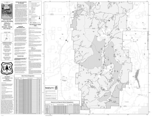 Winter Motor Vehicle Use Map (MVUM) of Beaver Ranger District in Fishlake National Forest (NF) in Utah. Published by the U.S. National Forest Service (USFS).