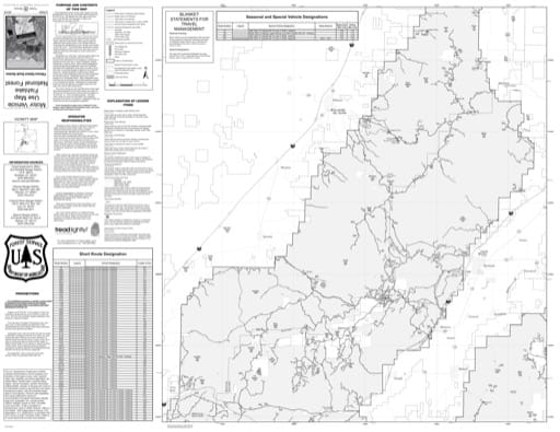 Motor Vehicle Travel Map (MVUM) of the Fillmore South area in Fishlake National Forest (NF) in Utah. Published by the U.S. National Forest Service (USFS).