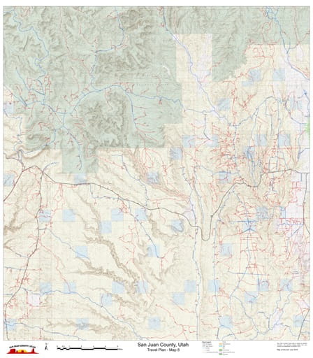 Map 8 of the San Juan County Travel Plan in Utah. Published by San Juan County.