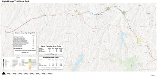 Visitor Map of High Bridge Trail State Park (SP) in Virginia. Published by Virginia State Parks.