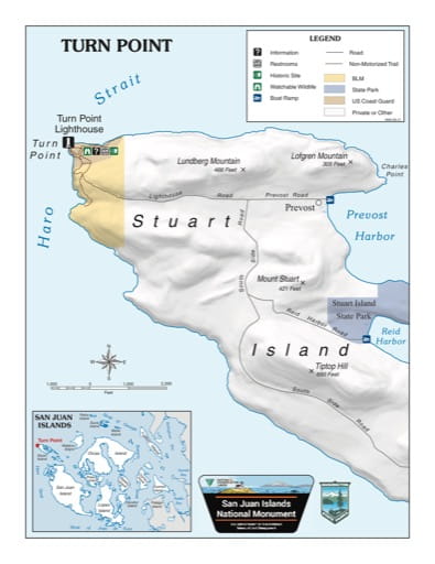 Map of Turn Point in San Juan Islands National Monument (NM) in Washington. Published by the Bureau of Land Management (BLM).