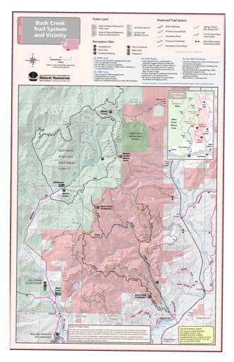 Map of Buck Creek Trail System and Vicinity near Ahtanum State Forest in Washington. Published by Washington State Department of Natural Resources (WSDNR).