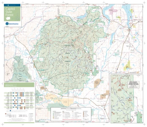 Map of Capitol State Forest in Washington. Published by Washington State Department of Natural Resources (WSDNR).