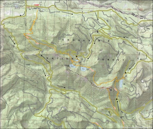 Map of Osborne Mountain. Published by the Evergreen Mountain Bike Alliance.