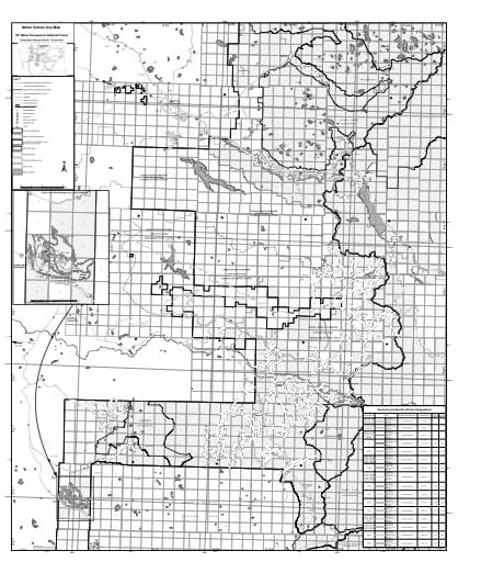 Motor Vehicle Use Map (MVUM) of Snoqualmie Ranger District in Mt. Baker-Snoqualmie National Forest (NF) in Washington. Published by the U.S. Forest Service (USFS).
