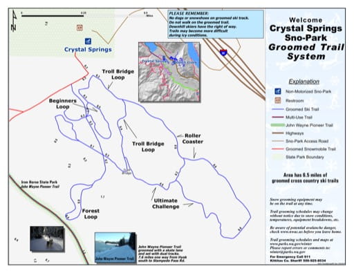 Map of Non-Motorized Trails in Crystal Springs Sno-Park. Published by Washington State Parks (WASP).