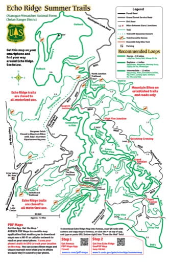 Map of Echo Ridge Summer Trails in Okanogan-Wenatchee National Forest (NF). Published by the U.S. Forest Service (USFS).