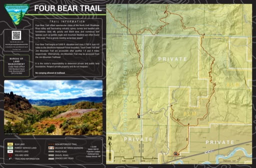 map of Four Bear - Trail Map