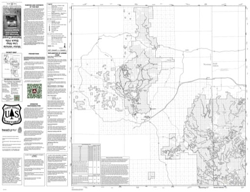 Motor Vehicle Use Map (MVUM) of Bearlodge and Northern Hills Ranger Districts in Black Hills National Forest (NF) in South Dakota and Wyoming. Published by the U.S. Forest Service (USFS)