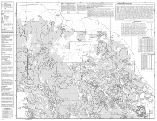 Motor Vehicle Use Map (MVUM) of Bearlodge and Northern Hills Ranger Districts in Black Hills National Forest (NF) in South Dakota and Wyoming. Published by the U.S. Forest Service (USFS)