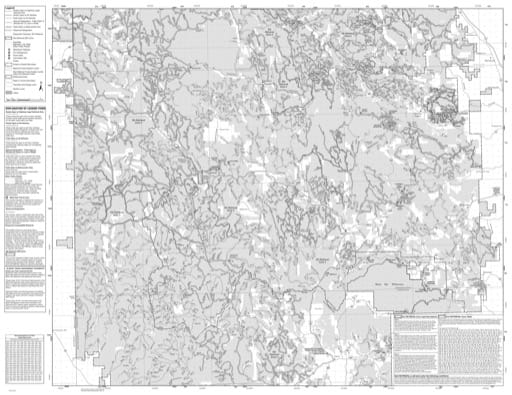 Motor Vehicle Use Map (MVUM) of Mystic and Hell Canyon Ranger Districts in Black Hills National Forest (NF) in South Dakota and Wyoming. Published by the U.S. Forest Service (USFS).