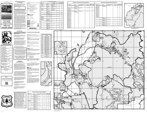 Motor Vehicle Use Map (MVUM) of Jackson Ranger District in Bridger-Teton National Forest (NF) in Wyoming. Published by the U.S. Forest Service (USFS).
