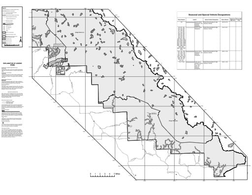 Motor Vehicle Use Map (MVUM) of the southern area of Pinedale Ranger District in Bridger-Teton National Forest (NF) in Wyoming. Published by the U.S. Forest Service (USFS).