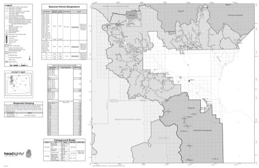 Motor Vehicle Use Map (MVUM) of the South Zone (side 2) of Shoshone National Forest (NF) in Wyoming. Published by the U.S. Forest Service (USFS).