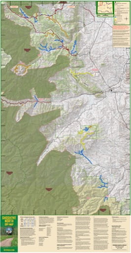 Map of Shoshone North Off-Road Vehicle Trails (ORV) in Wyoming. Published by Wyoming State Parks, Historic Sites, & Trails (WYSP).