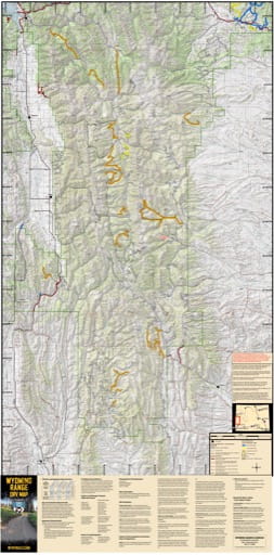 Map of Wyoming Range Off-Road Vehicle Trails (ORV) in Wyoming. Published by Wyoming State Parks, Historic Sites, & Trails (WYSP).