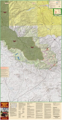 Map of Shoshone South Off-Road Vehicle Trails (ORV) in Wyoming. Published by Wyoming State Parks, Historic Sites, & Trails (WYSP).