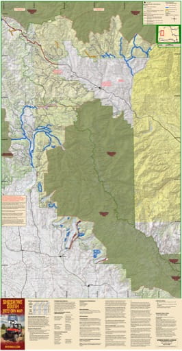 Map of Shoshone South Dubois area Off-Road Vehicle Trails (ORV) in Wyoming. Published by Wyoming State Parks, Historic Sites, & Trails (WYSP).