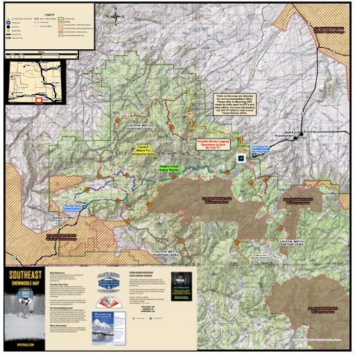 Map of Sierra Madres Snowmobile Trails in Medicine Bow-Routt National Forest (NF) in Wyoming. Published by Wyoming State Parks, Historic Sites, & Trails (WYSP).