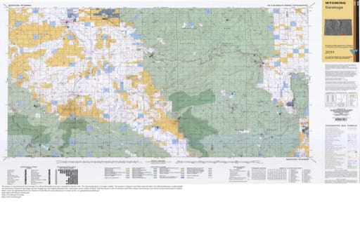 Map of Surface Management Status / 1:100,000-Scale Topographic Map of Saratoga in Wyoming. Published by the Bureau of Land Management (BLM).