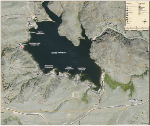 map of Curt Gowdy - Crystal Reservoir