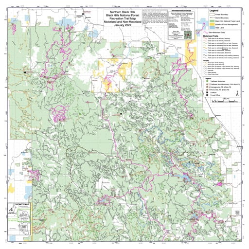 Black Hills Trail Map Black Hills National Forest